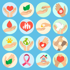 Fototapeta premium Charity and donation icons