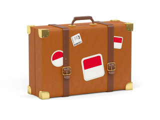 Suitcase with flag of indonesia