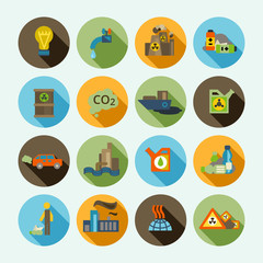 Fototapeta na wymiar Pollution Icons Set