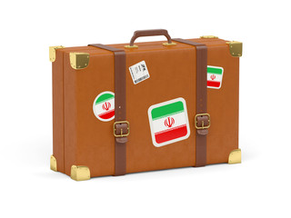 Suitcase with flag of iran