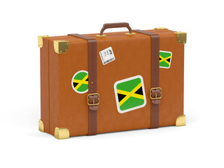 Suitcase with flag of jamaica