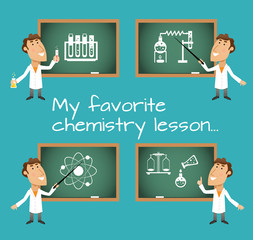 Chemistry lesson chalkboards