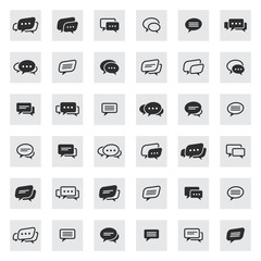 Black and line speech bubble  icons