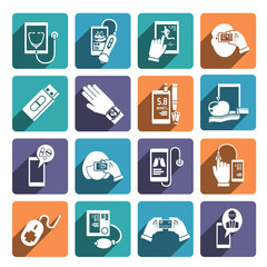 Digital health icons set