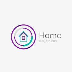 Thin line neat design logo, home idea