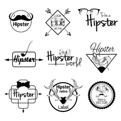 Hipster label set
