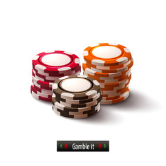 Casino chips isolated
