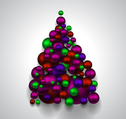 Christmas tree consisting of colorful  balls