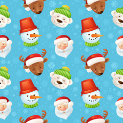 Christmas characters seamless pattern