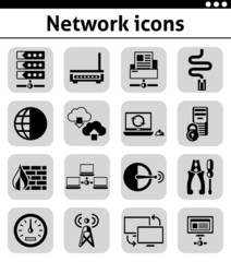 Network icons set black