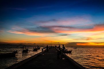 Obraz premium Angsila Fish bridge@Bangsaen Beach Thailand
