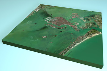 Venezia, Italia, mappa, vista satellitare in 3d