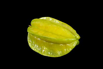 starfruit isolated on black