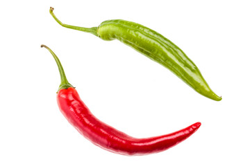 Red and green chili peppers