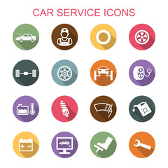 car service long shadow icons