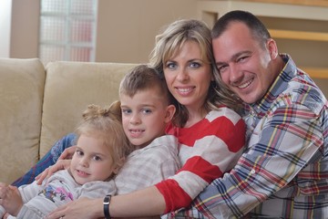 happy young family at home