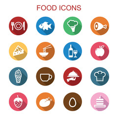 Fototapeta premium food long shadow icons