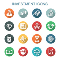 investment long shadow icons