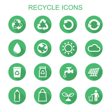 recycle long shadow icons