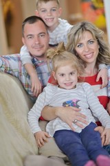 Fototapeta premium happy young family at home