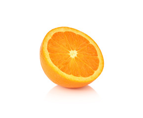 orange fruit slice on white background