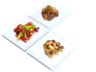 grilled fresh meat and vegetables