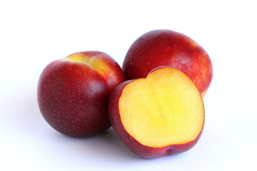 Nectarine on White Background