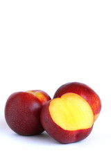 Nectarine on White Background