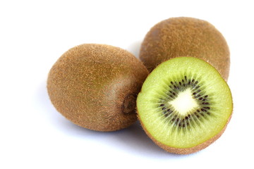 Kiwifruit on White Bakcground