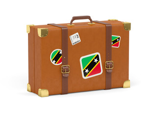 Suitcase with flag of saint kitts and nevis