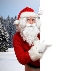 Weihnachtsmann mit Tafel