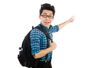 Young student isolated on the white background