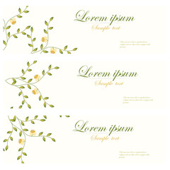Floral banners vector retro style.
