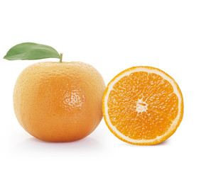 orange slice on white background