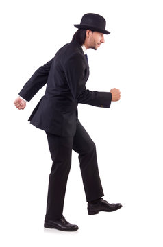 Young businessman isolated on the white background