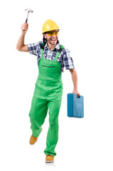 Industrial worker isolated on the white background