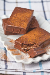 dark chocolate cakes on plate