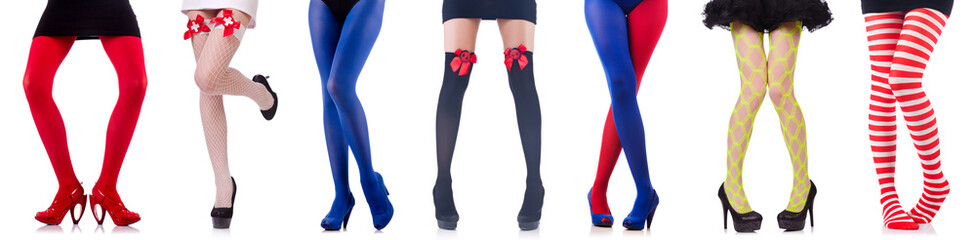 Woman legs isolated on the white background