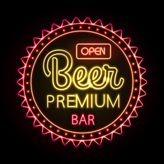 neon sign. Beer bar