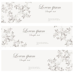 Floral banners vector retro style.