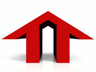 the logo shaped red home