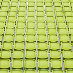 Yellow seat in sport stadium