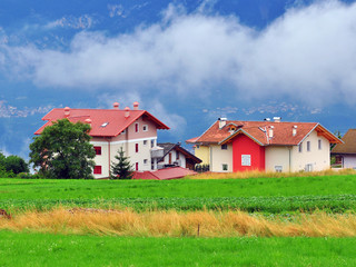 Fototapeta na wymiar Eco houses in italian village