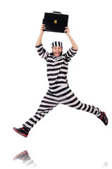 Prison inmate isolated on the white background