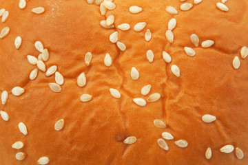Background of sesame on bread