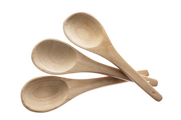 Wooden Spoon isolated on white background,clipping path.
