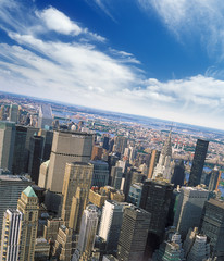 Fototapeta na wymiar Aerial view of NYC.