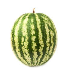 Ripe green watermelon fruit isolated