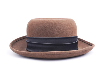 Brown female hat isolated