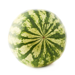 Ripe green watermelon fruit isolated